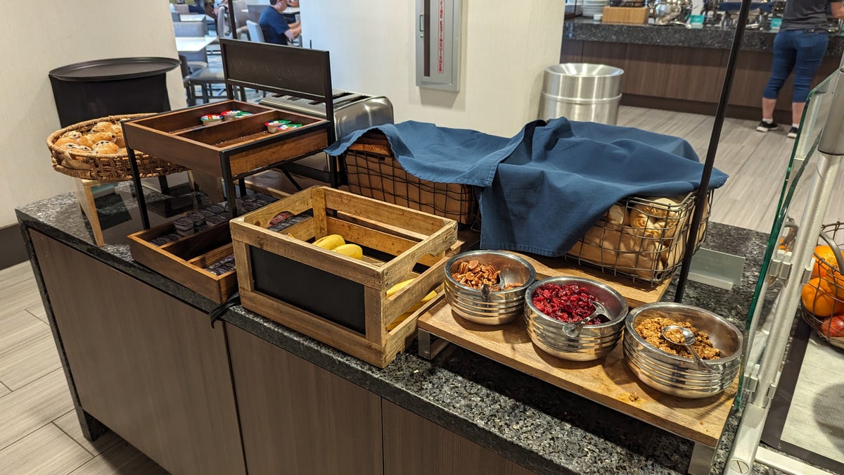 Embassy Suites by Hilton The Woodlands at Hughes Landing food and beverage breakfast buffet pastries and bread