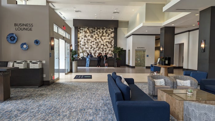 Embassy Suites by Hilton The Woodlands at Hughes Landing lobby front desk Embassy Suites by Hilton The Woodlands at Hughes Landing lobby front desk
