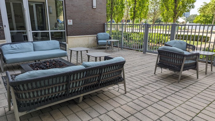 Embassy Suites by Hilton The Woodlands at Hughes Landing lobby patio Embassy Suites by Hilton The Woodlands at Hughes Landing lobby patio