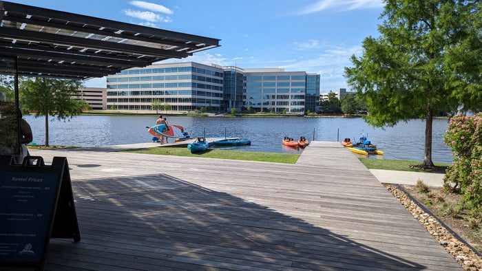 Embassy Suites by Hilton The Woodlands at Hughes Landing location lake house kayaking Embassy Suites by Hilton The Woodlands at Hughes Landing location lake house kayaking