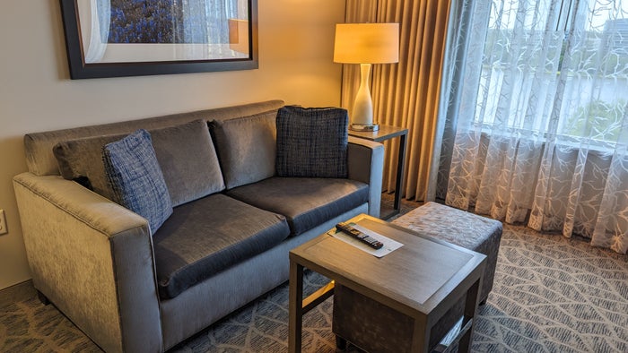 Embassy Suites by Hilton The Woodlands at Hughes Landing room living room couch Embassy Suites by Hilton The Woodlands at Hughes Landing room living room couch
