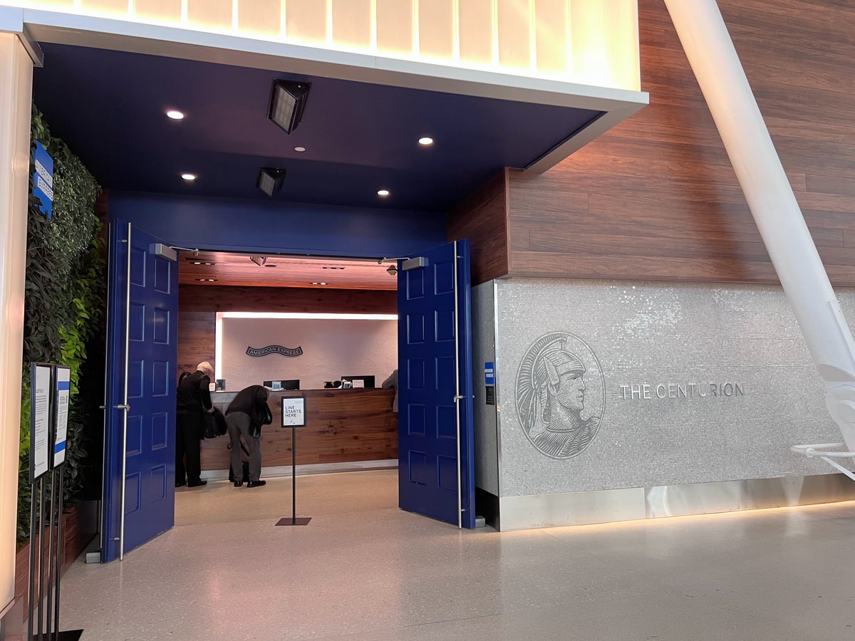 Entrance of Centurion Lounge at JFK airport
