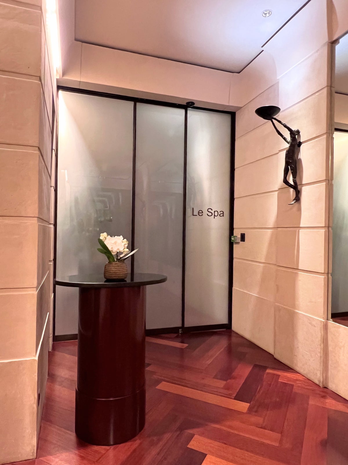 Entrance to the spa and gym at Park Hyatt Paris