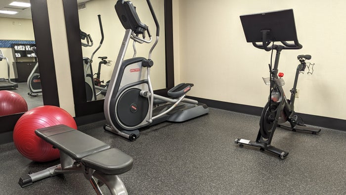 Hampton Inn Suites Hope amenities fitness center elliptical and Peloton Hampton Inn Suites Hope amenities fitness center elliptical and Peloton