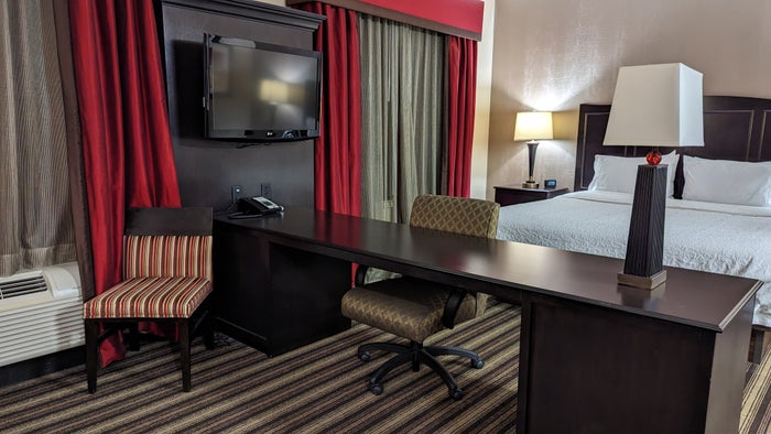 Hampton Inn Suites Hope guestroom desk with chair Hampton Inn Suites Hope guestroom desk with chair