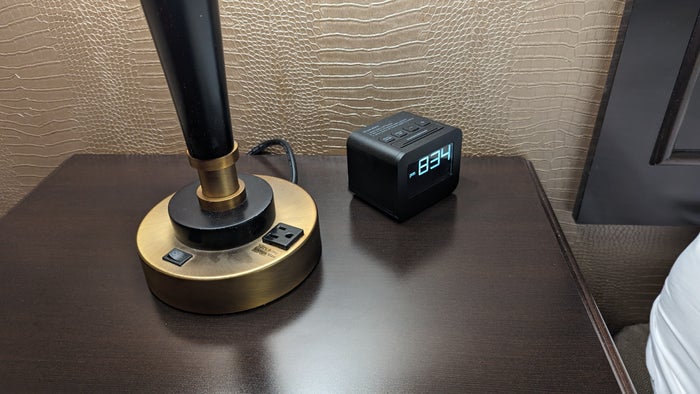 Hampton Inn Suites Hope guestroom nightstand Hampton Inn Suites Hope guestroom nightstand