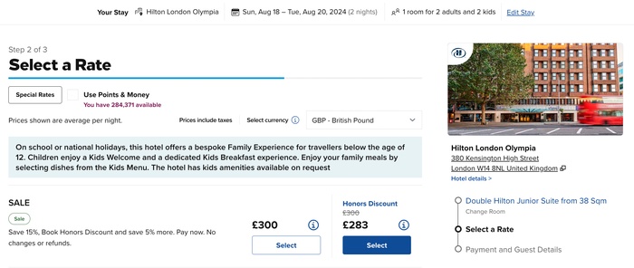 Hilton London Olympia Cash Rate for 4 Hilton London Olympia Cash Rate for 4