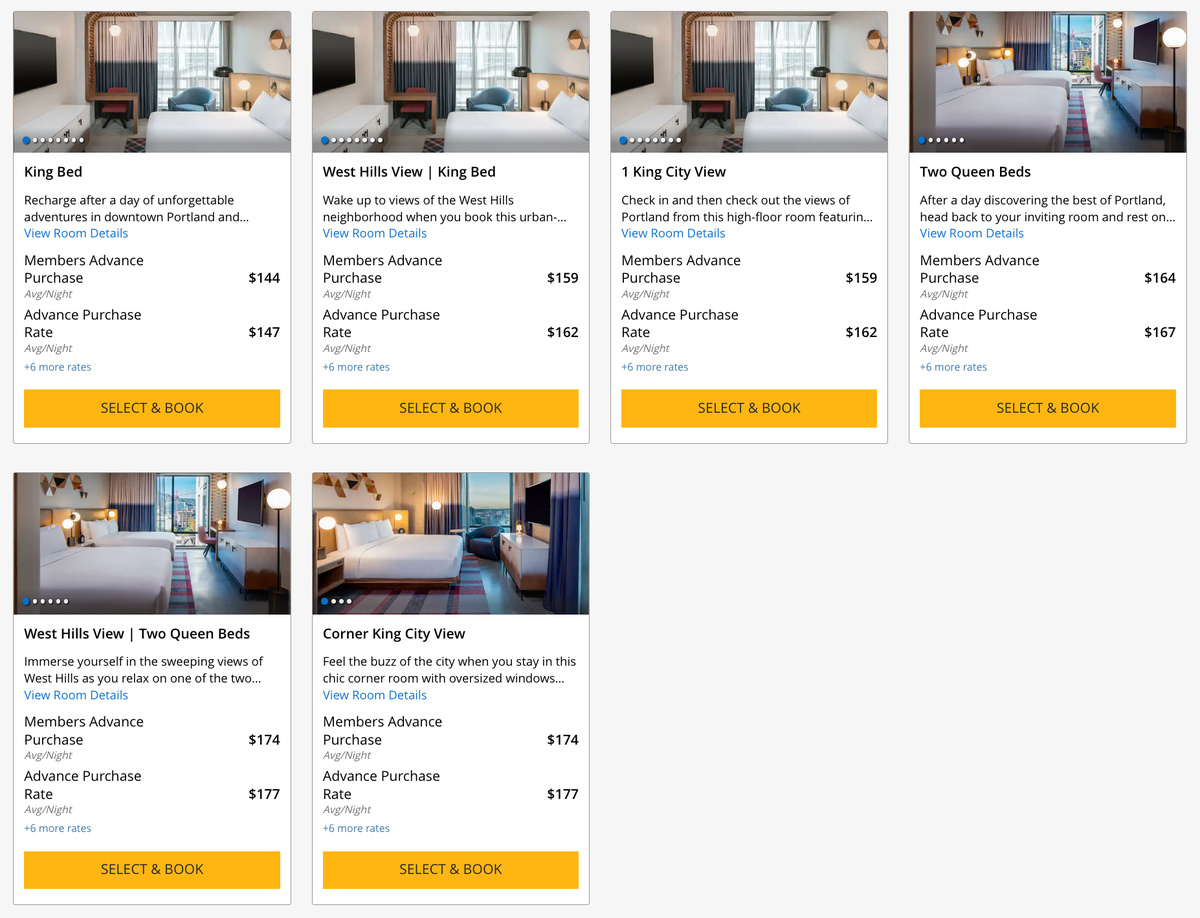 Hyatt Centric Downtown Portland cash price for rooms