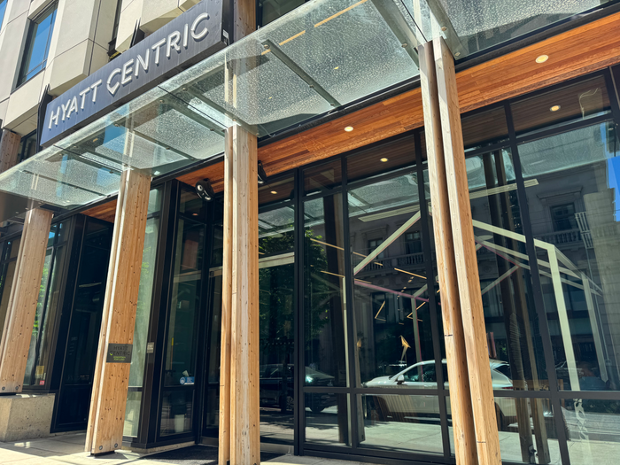 Hyatt Centric Downtown Portland front door Hyatt Centric Downtown Portland front door