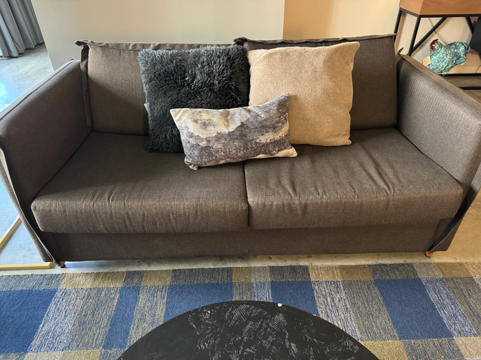 Hyatt Centric Downtown Portland living room couch Hyatt Centric Downtown Portland living room couch
