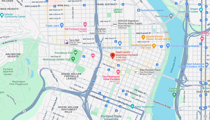 Hyatt Centric Downtown Portland location Hyatt Centric Downtown Portland location