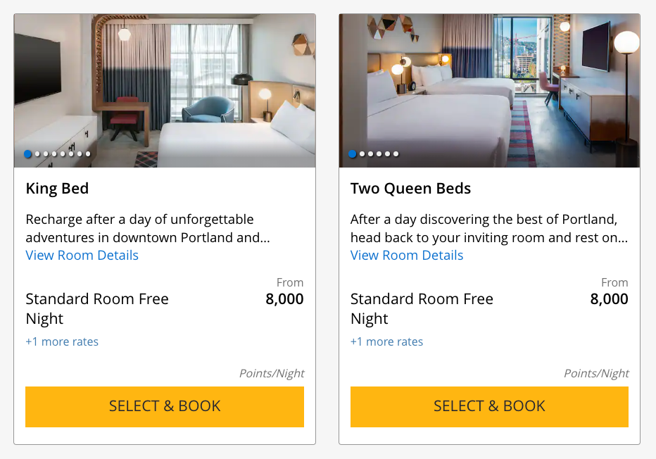 Hyatt Centric Downtown Portland points price