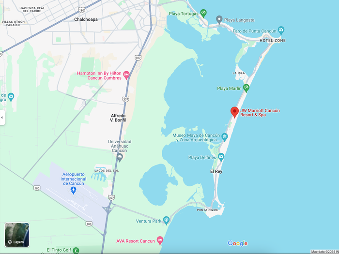 JW Marriott Cancun Map JW Marriott Cancun Map