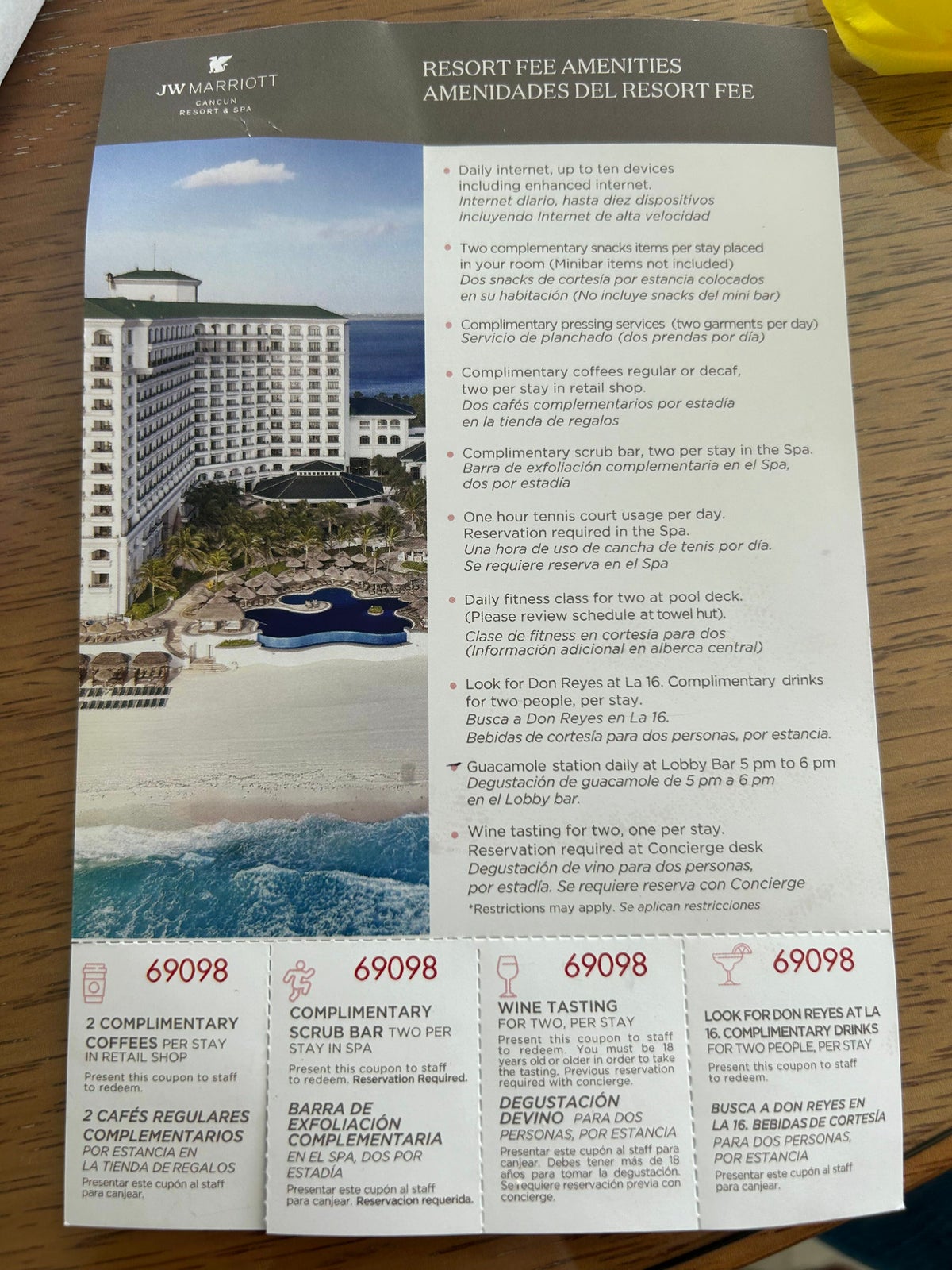 JW Marriott Cancun Resort Fee