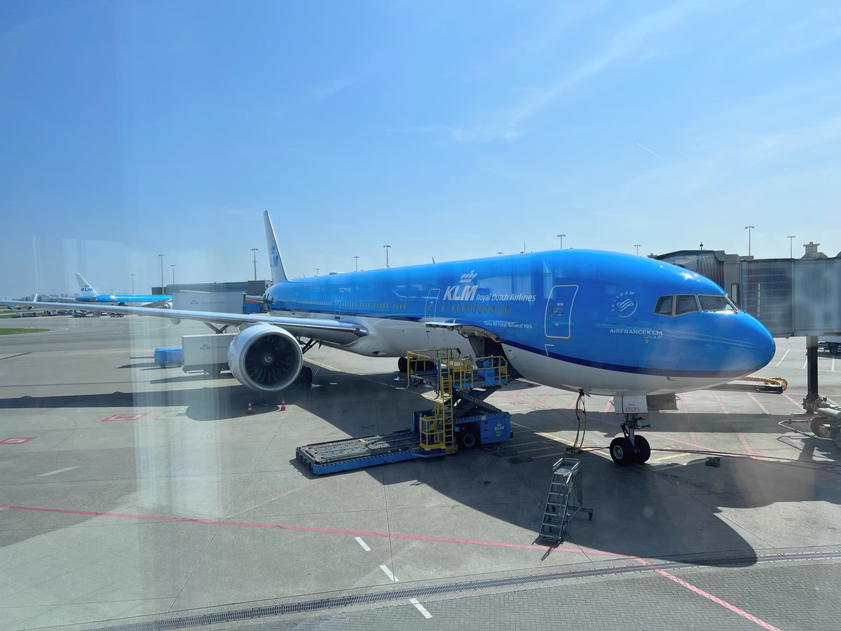 KLM 777 300 at the Amsterdam Airport