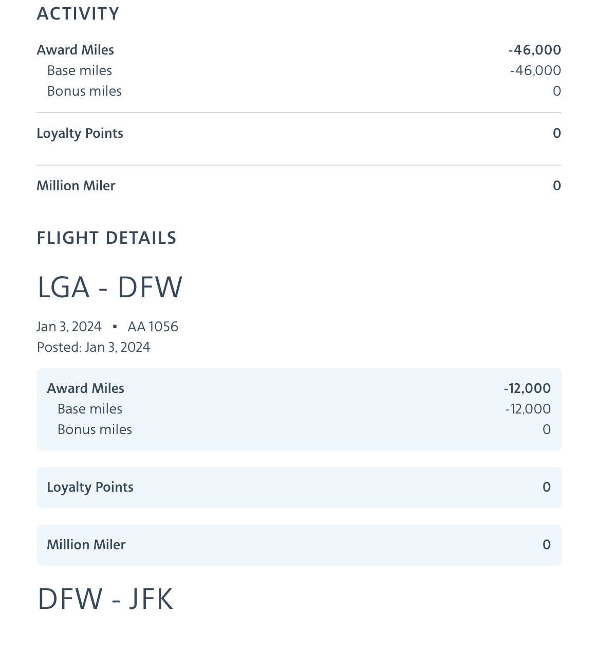 LGA DFW AA flight booking