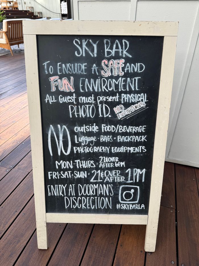 Mondrian Los Angeles Skybar sign