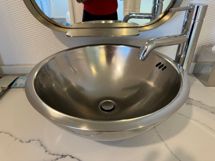 Mondrian Los Angeles deluxe studio suite bathroom sink