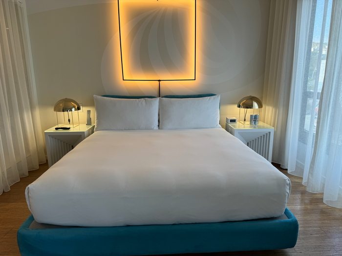 Mondrian Los Angeles deluxe studio suite bed