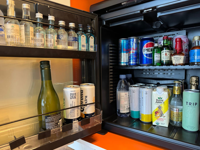 Mondrian Los Angeles deluxe studio suite minifridge contents