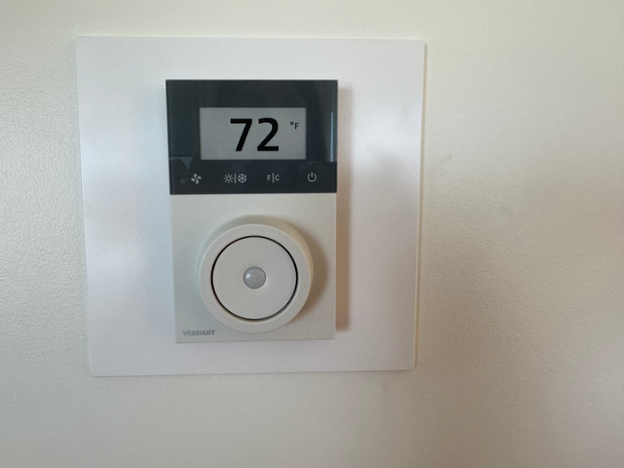 Mondrian Los Angeles deluxe studio suite sitting area thermostat