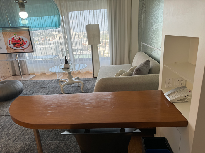 Mondrian Los Angeles deluxe studio suite sitting area
