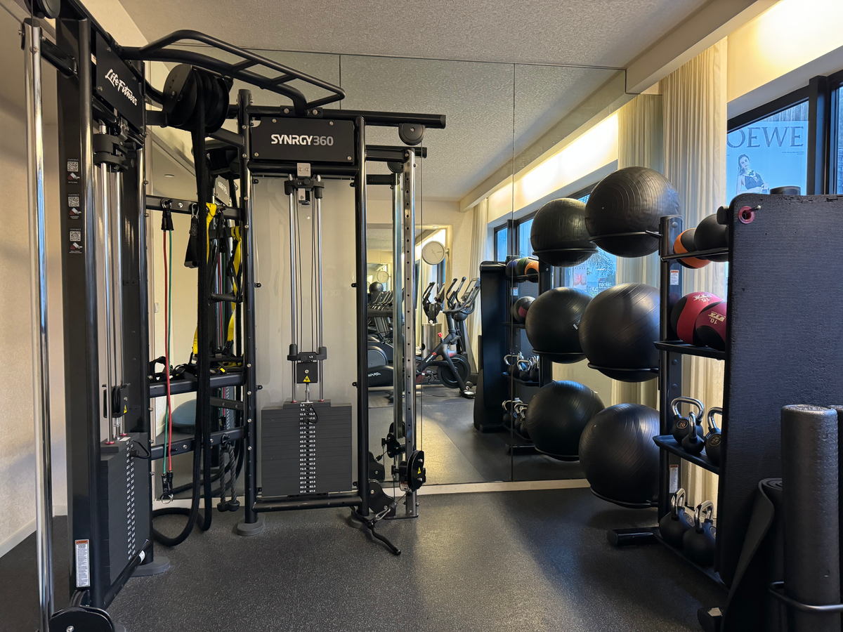 Mondrian Los Angeles fitness center machine and exercise balls