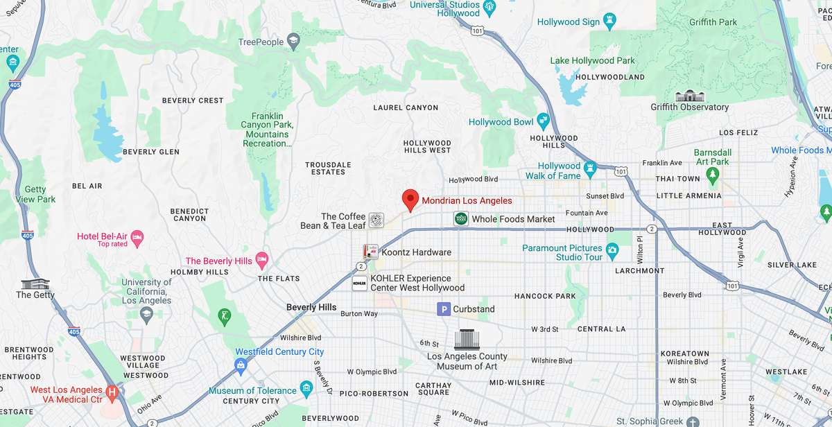 Mondrian Los Angeles location