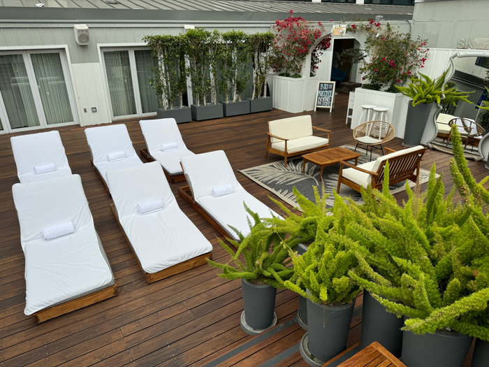Mondrian Los Angeles pool area lower deck