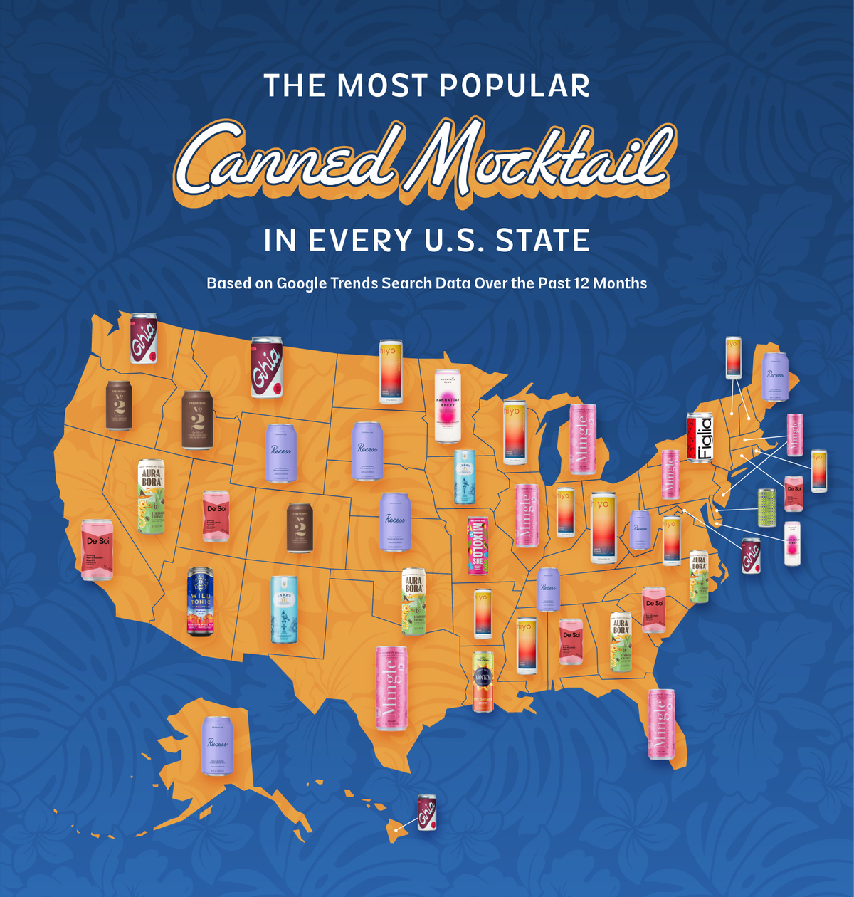 Most popular canned mocktail in every US state