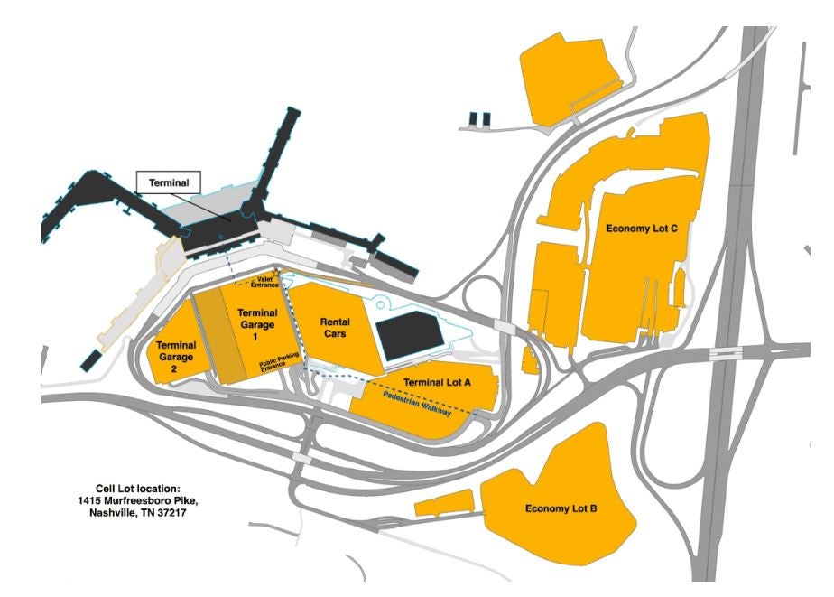 Nashville International Parking Map