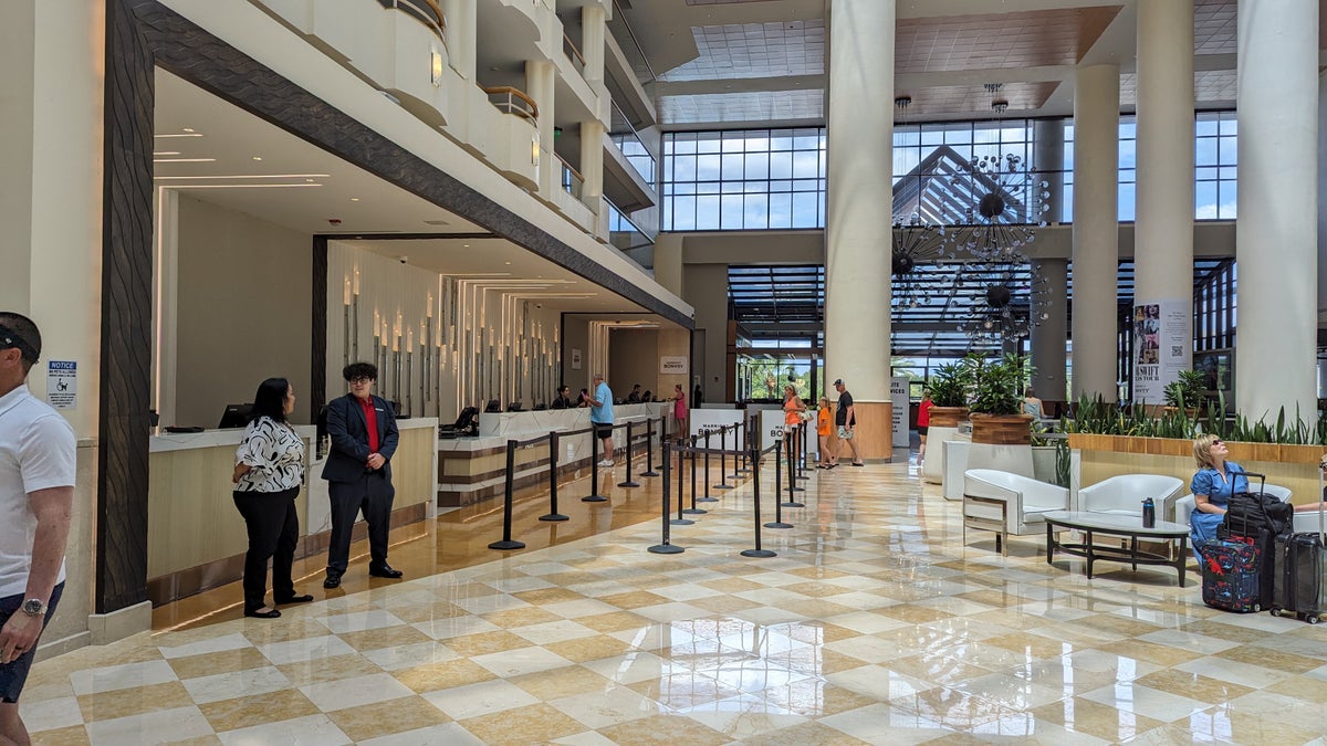 Orlando World Center Marriott check in desk day