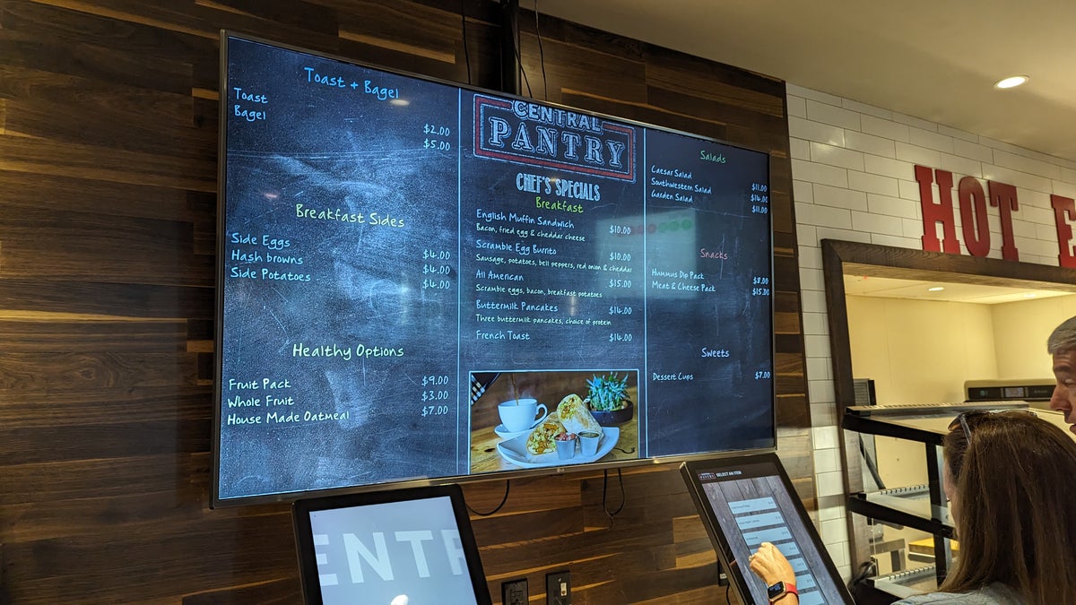 Orlando World Center Marriott food and beverage pantry menu