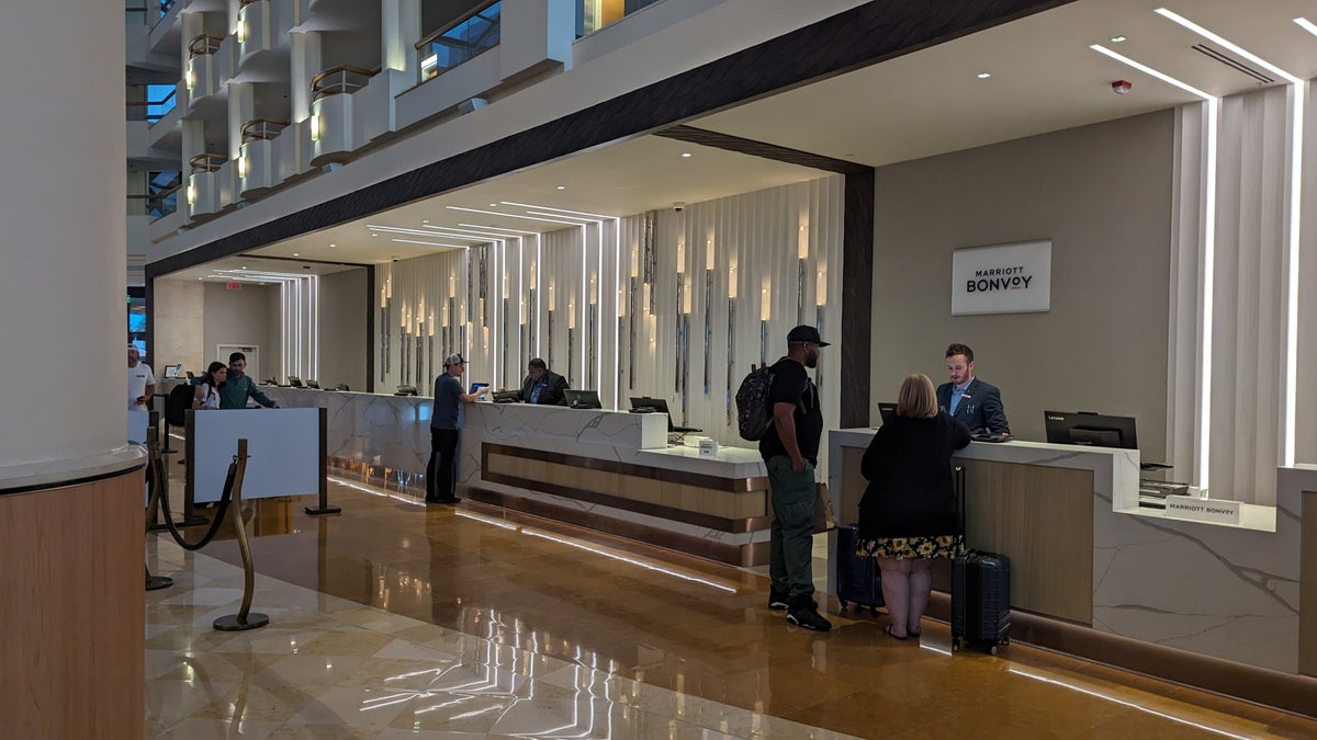 Orlando World Center Marriott lobby check in desk