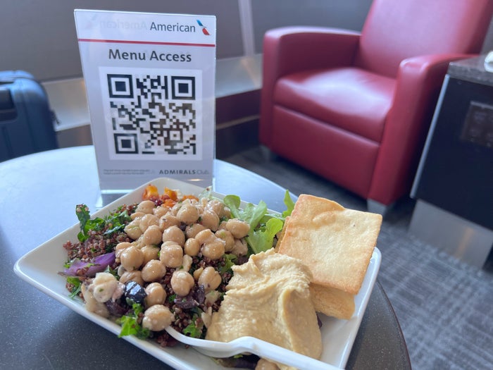 Salad at Admirals Club at JFK