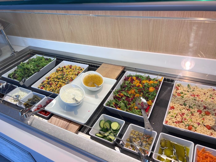Salad bar at JFK Air France lounge