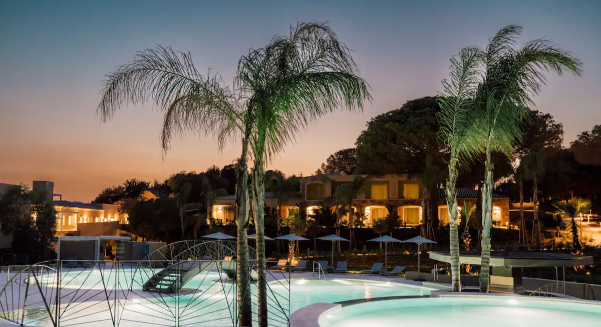 Sunset at the 7Pines Resort Sardinia