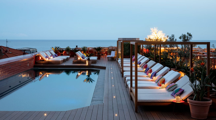 The rooftop pool at the AC Hotel Nice