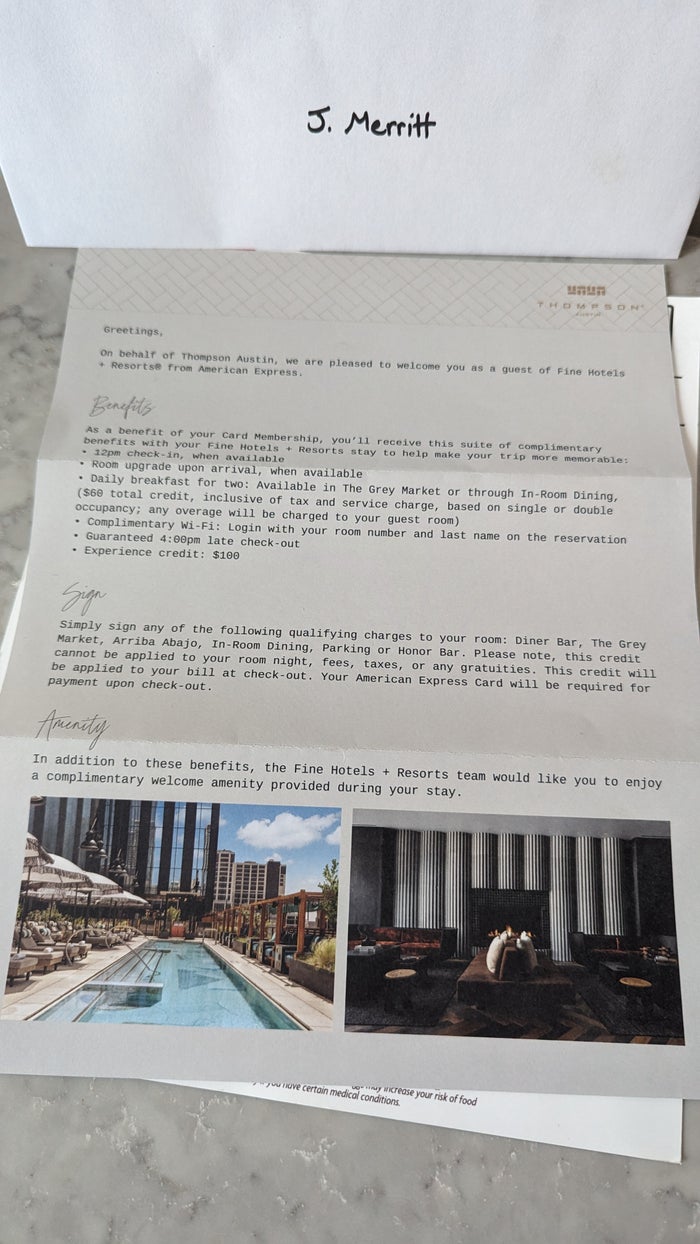 Thompson Austin welcome letter Thompson Austin welcome letter