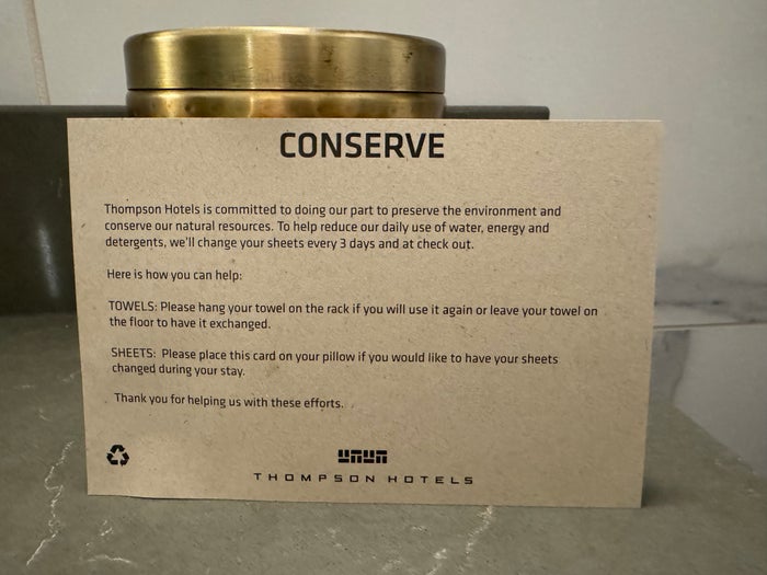 Thompson San Antonio Riverwalk bathroom conservation note