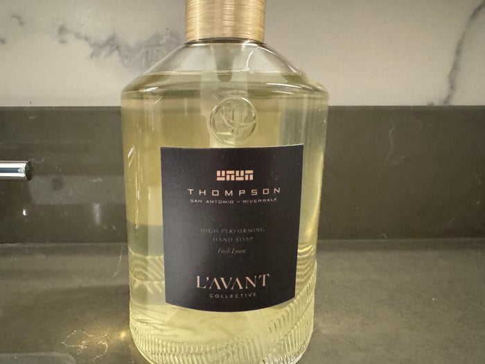 Thompson San Antonio Riverwalk bathroom liquid soap