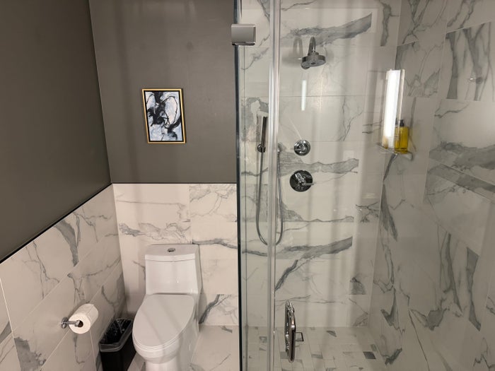 Thompson San Antonio Riverwalk bathroom toilet and shower
