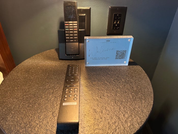 Thompson San Antonio Riverwalk bedroom bedside table