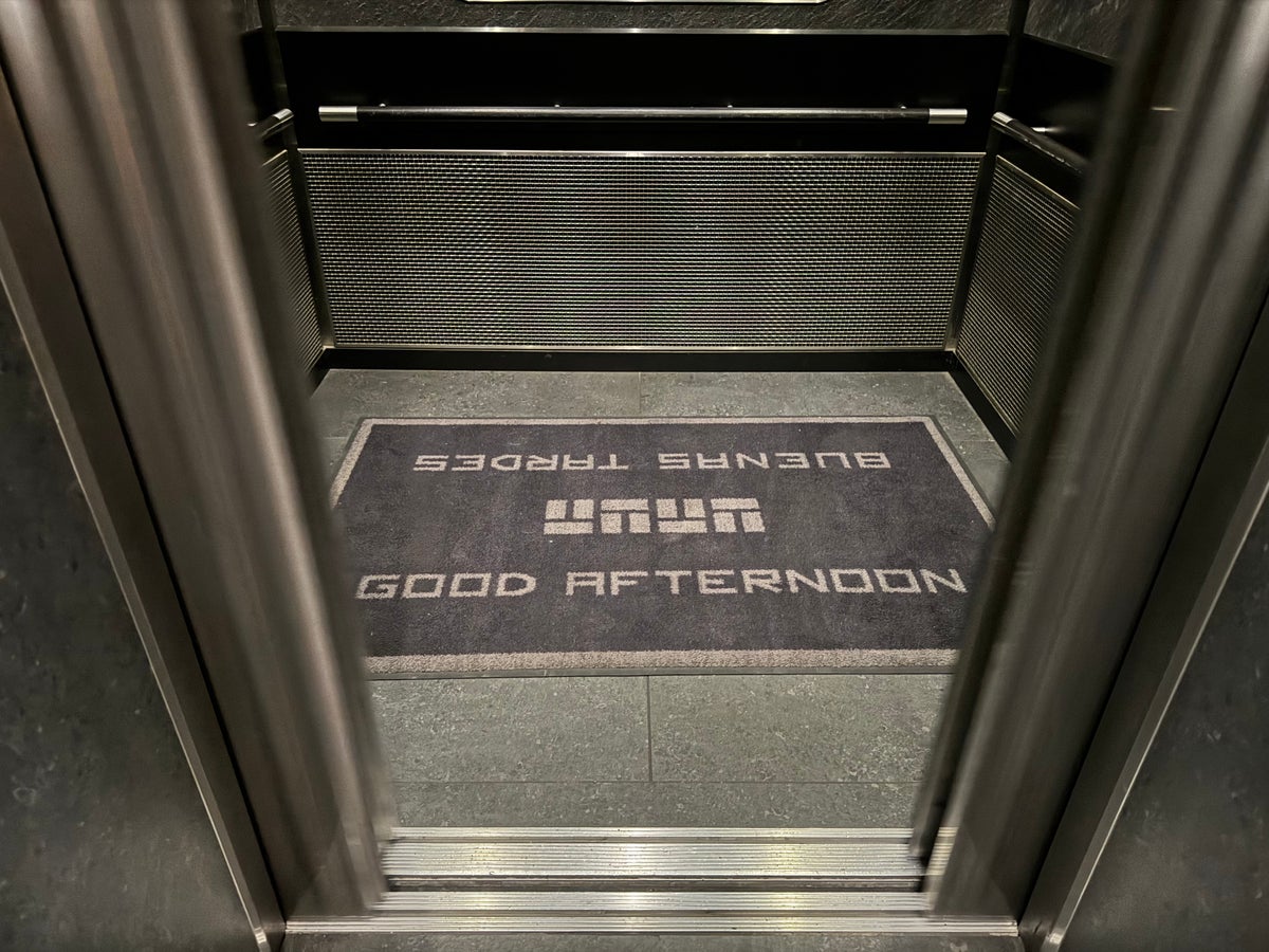 Thompson San Antonio Riverwalk elevator good afternoon mat