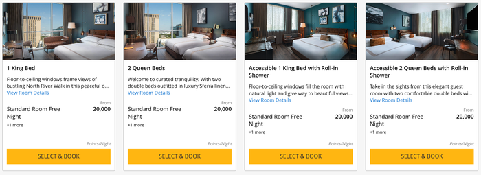 Thompson San Antonio Riverwalk points cost for rooms