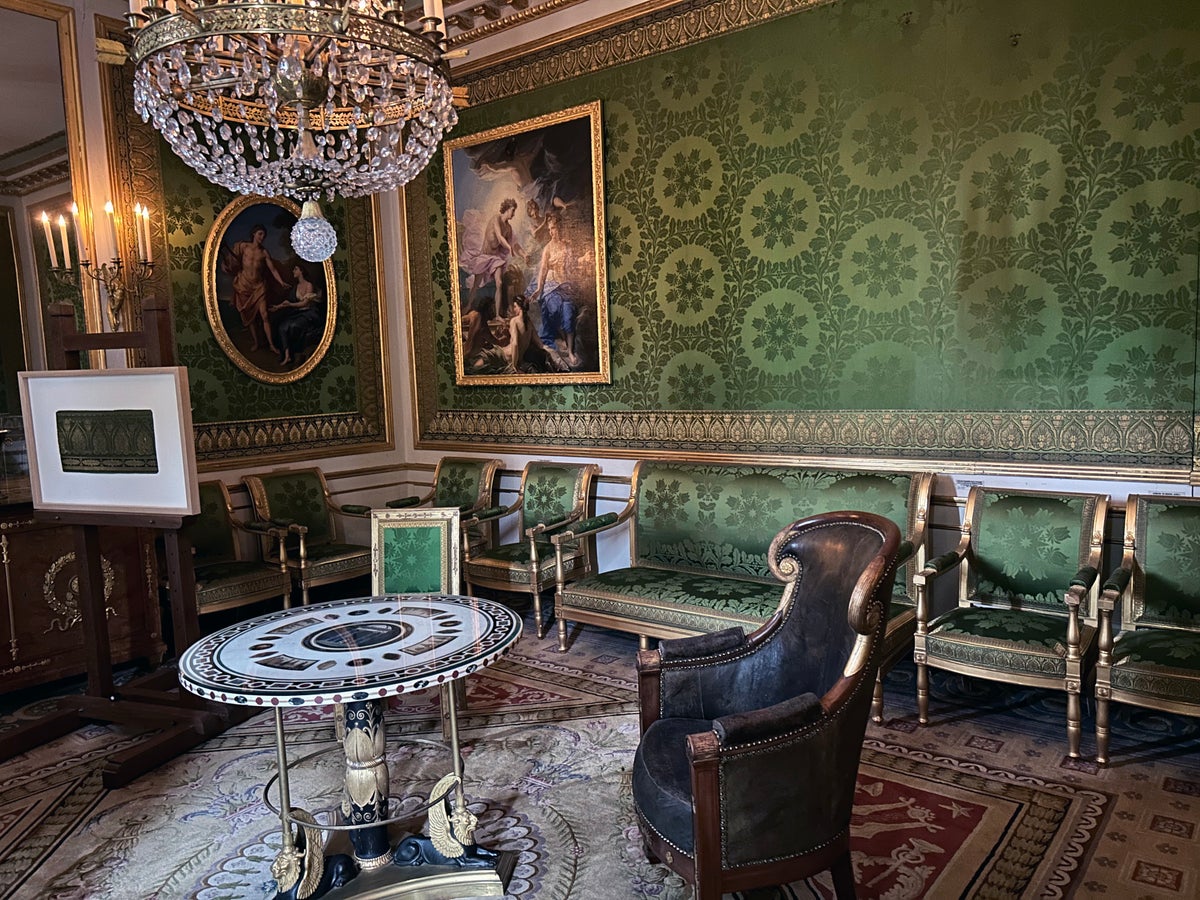 Versailles Gardens Grand Trianon green sitting room