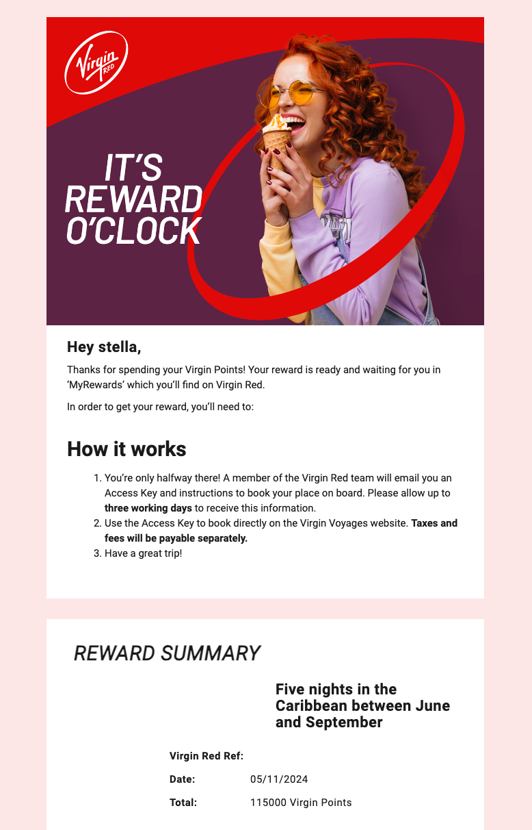Virgin Email Confirmation