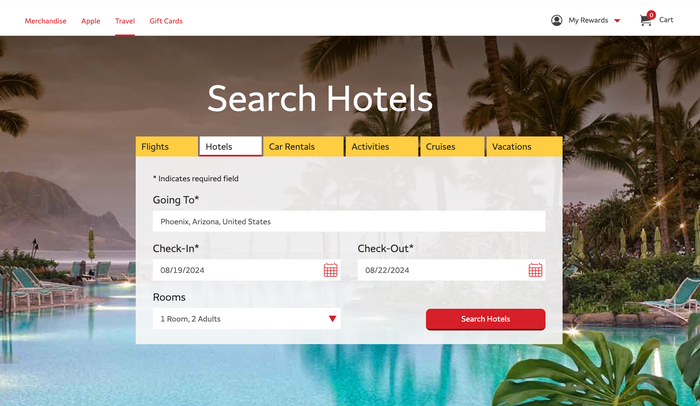 Wells Fargo Rewards Portal Hotel