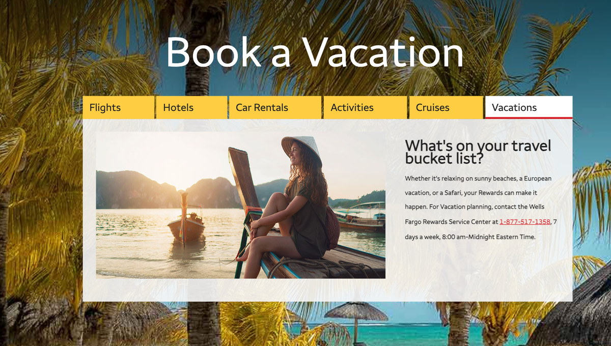 Wells Fargo Vacation Packages