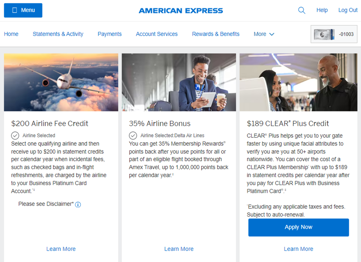 amex business platinum 35 percent airline bonus enrollment